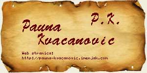 Pauna Kvačanović vizit kartica